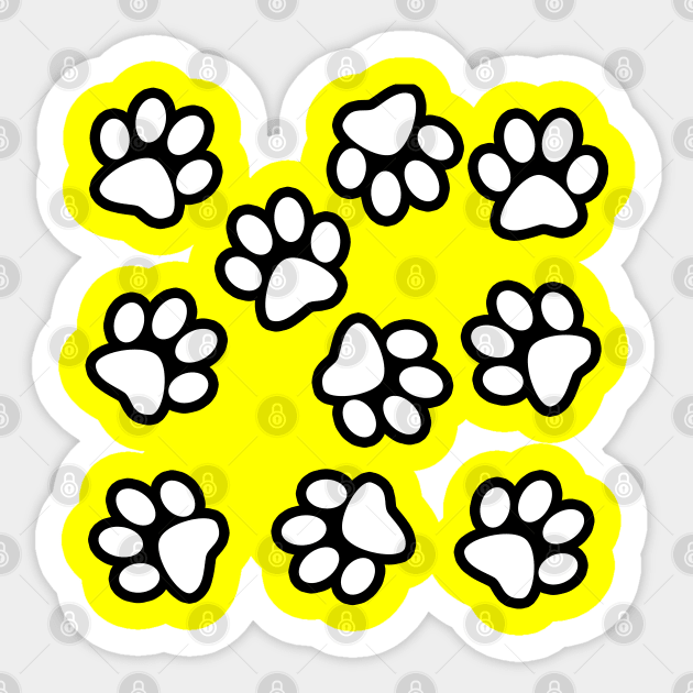 Cute Little Paws - Pattern Design 4 Sticker by art-by-shadab